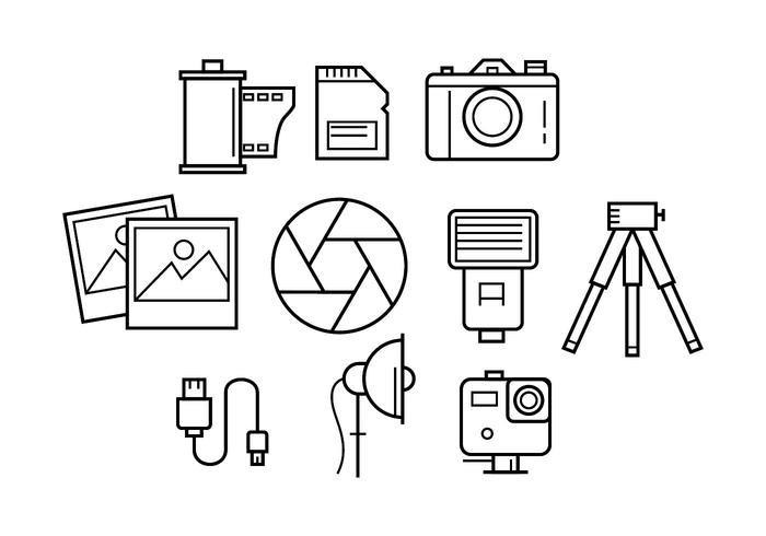 Icono de línea libre de la línea de la fotografía vector