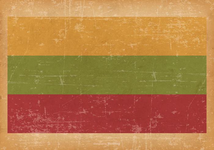 Grunge Bandera de Lituania vector