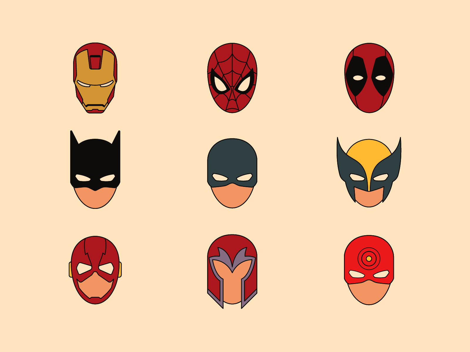 Superhero Mask Symbols 151545 Vector Art at Vecteezy