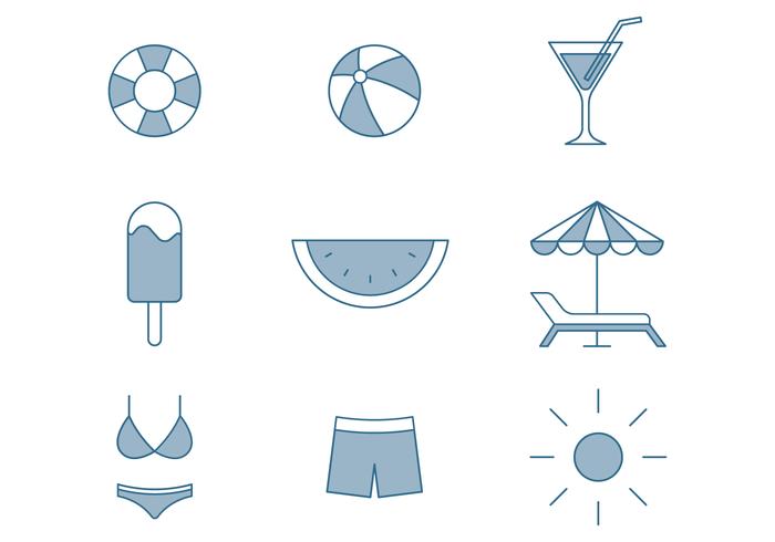 Iconos de verano vector