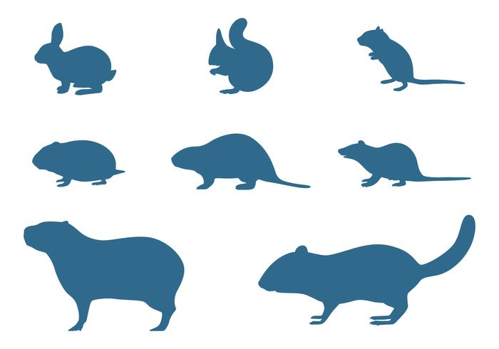 Rodents Silhouettes Collection vector