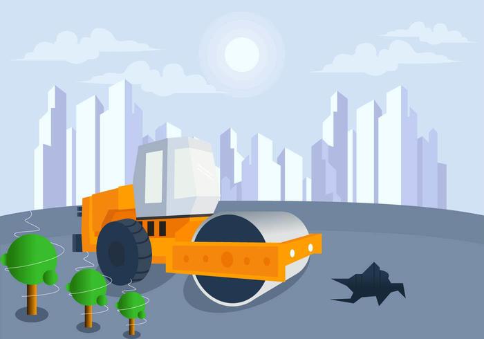 Construction In Future City Vector