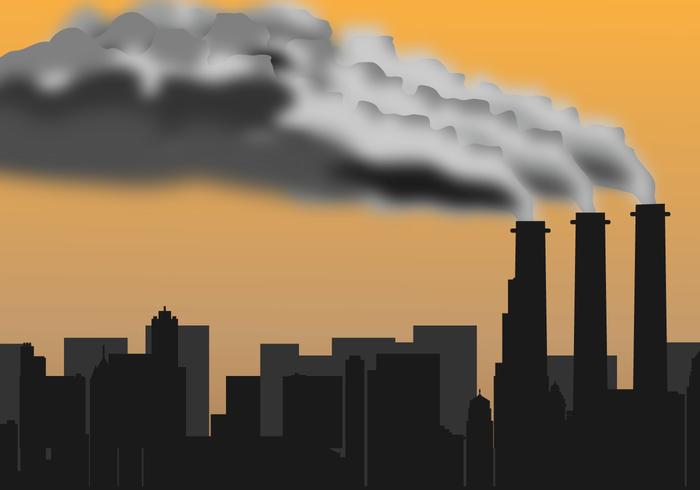 Factory Pollution Silhouette vector