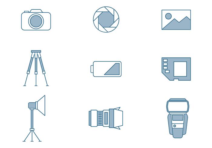 Iconos de fotografía vector