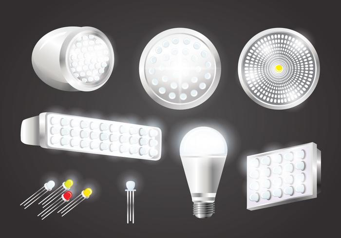 Vectores realistas de luces LED