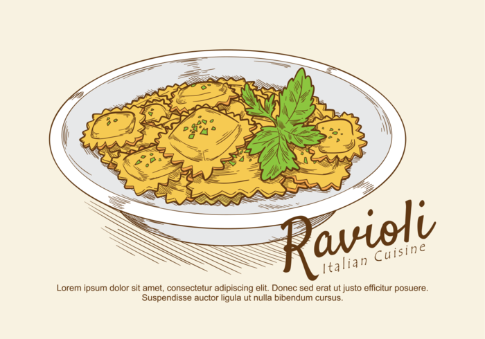 Ravioli ilustración vectorial vector