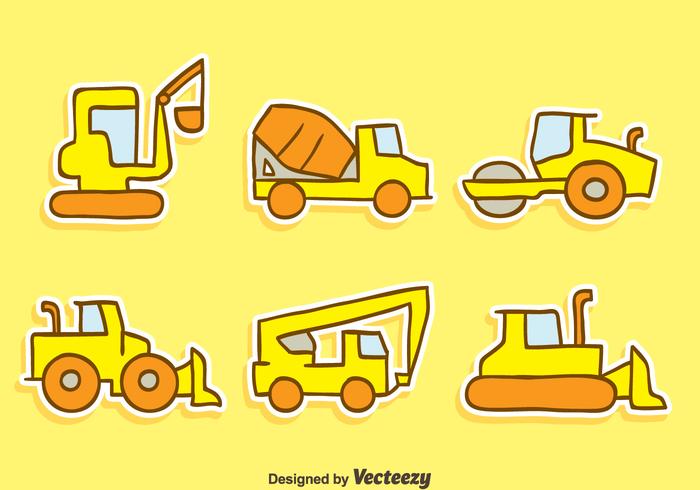 Hand Drawn Construction Machine Vectors Hand Drawn Construction Machine Vectors