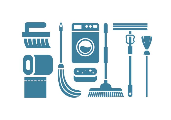 Cleaning tool vector icons