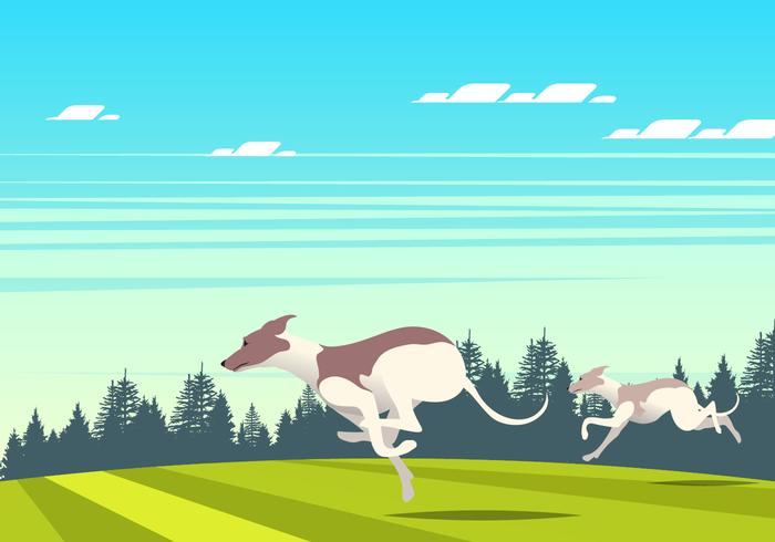 Running Whippet Dog Scene Vector 