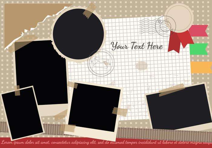 Scrapbook with Travel Theme and Photo Edges Vector Scrapbook with Travel Theme and Photo Edges Vector