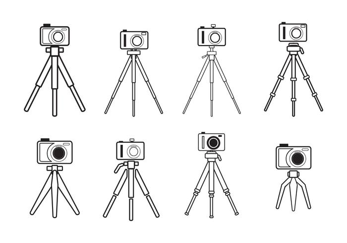 Camera Linear Tripod Set vector