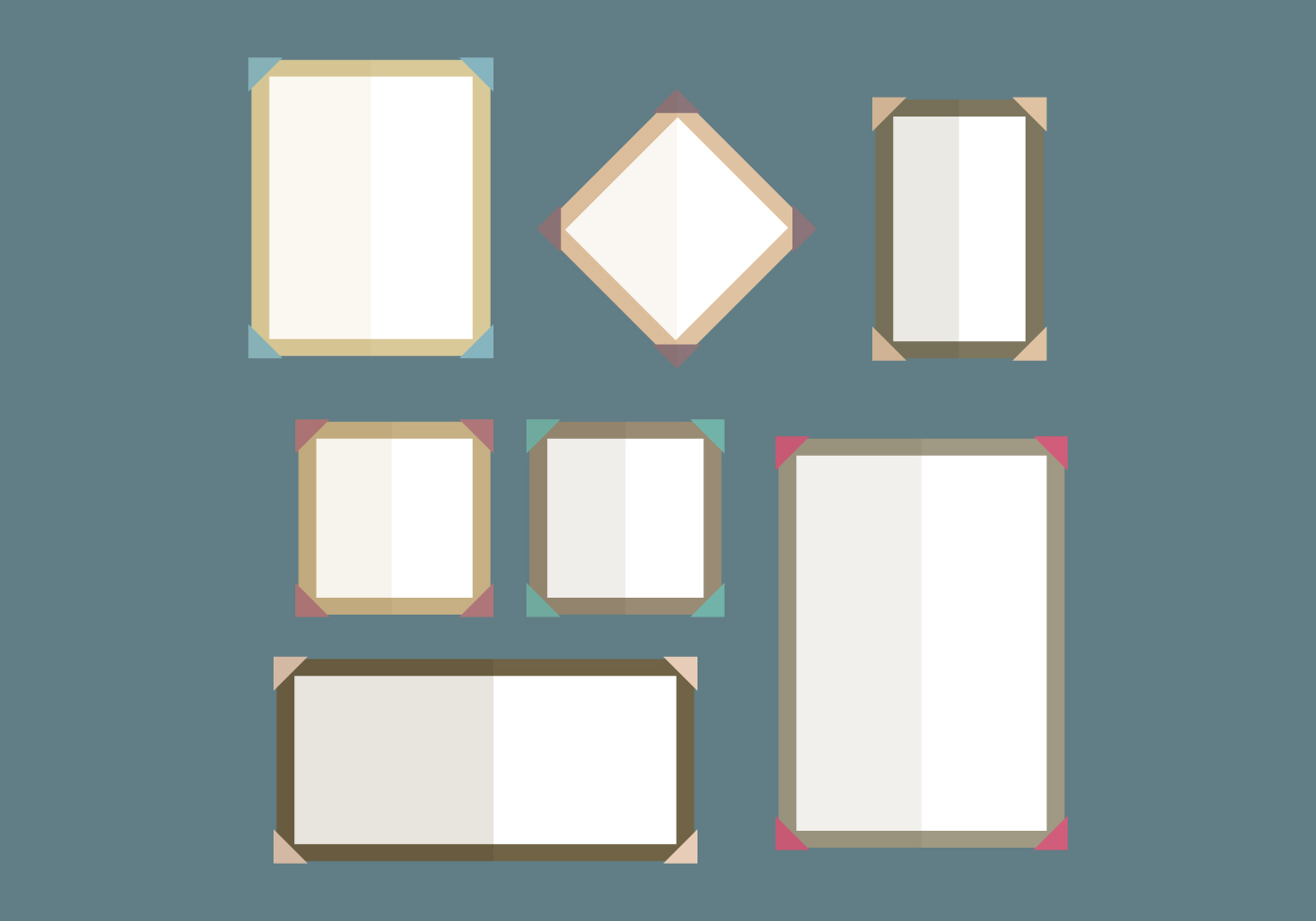 Set Of Frames With Edges 151805 Vector Art at Vecteezy
