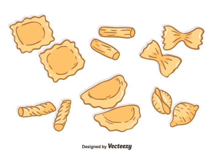 Hand Drawn Pasta Collection Vector