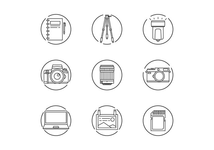 Photographer Gear Icons vector