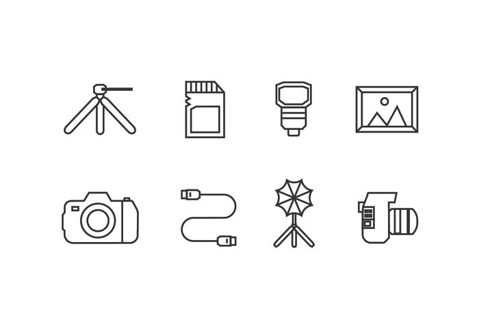 Iconos de herramientas de fotografía vector