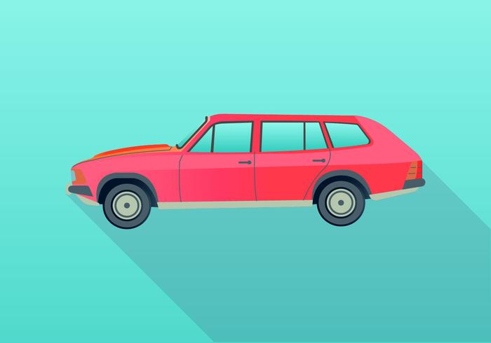 Retro 80s Station Wagon Illustration vector