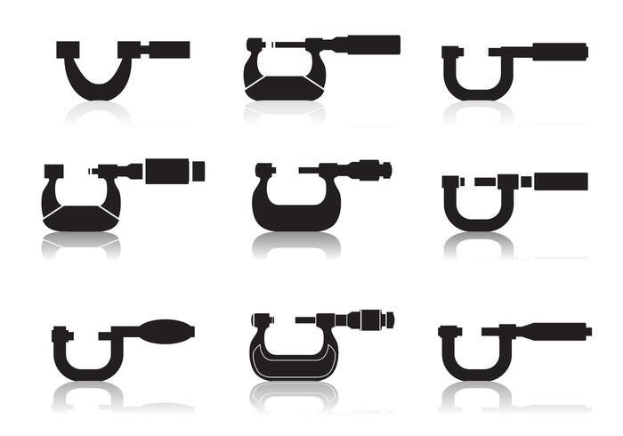 Micrometer Icon set vector