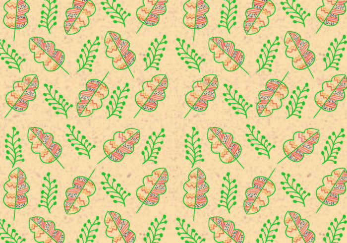 Ditsy Leaf Pattern Vector  