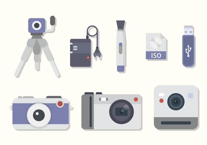 Flat Camera Equipment Vectors Flat Camera Equipment Vectors