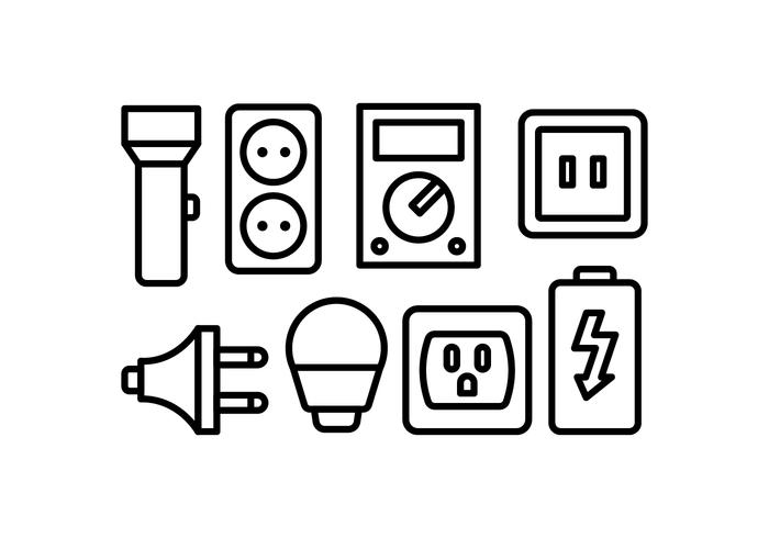 Conjunto de iconos de electricidad vector
