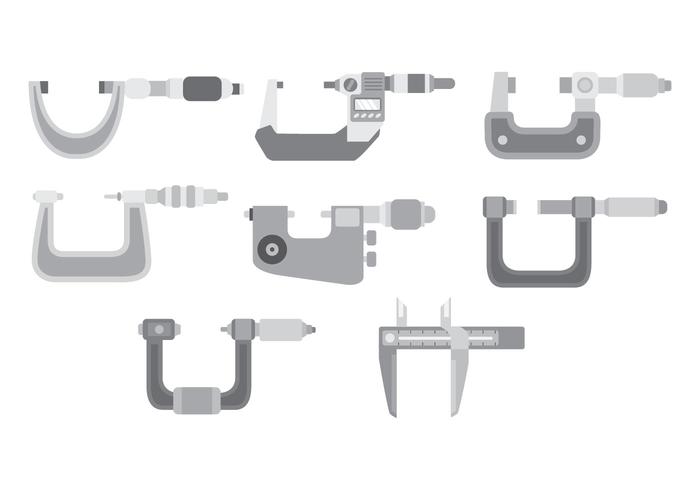 Micrometer Icon Set vector