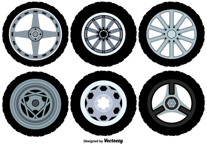 Iconos de las ruedas de la aleación del vector