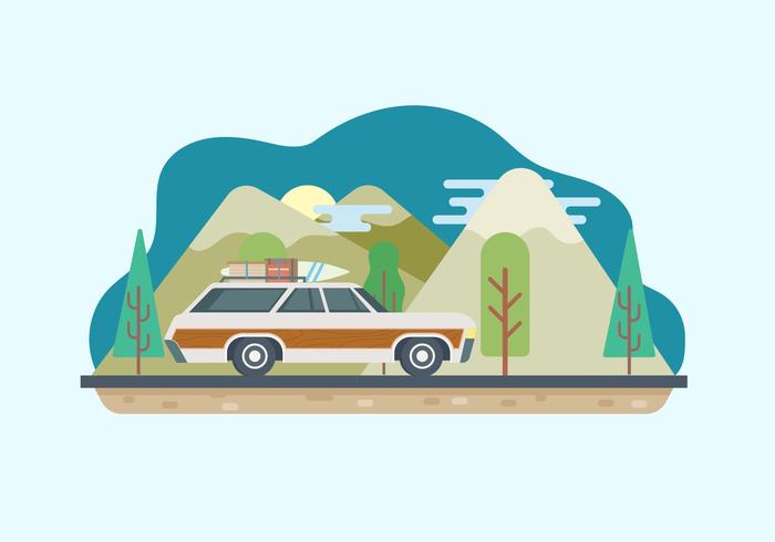 Ilustración del viaje por carretera vector