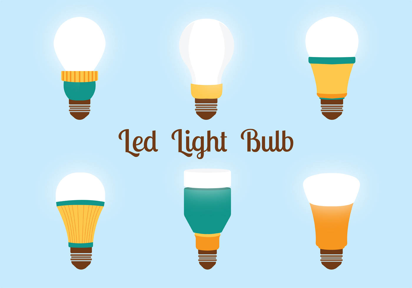 Led Lights Bulbs Vector Pack 151934 Vector Art at Vecteezy