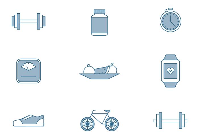 Fitness Elements Icons vector