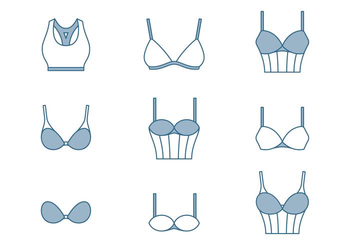 Bra Thin Line Icons vector