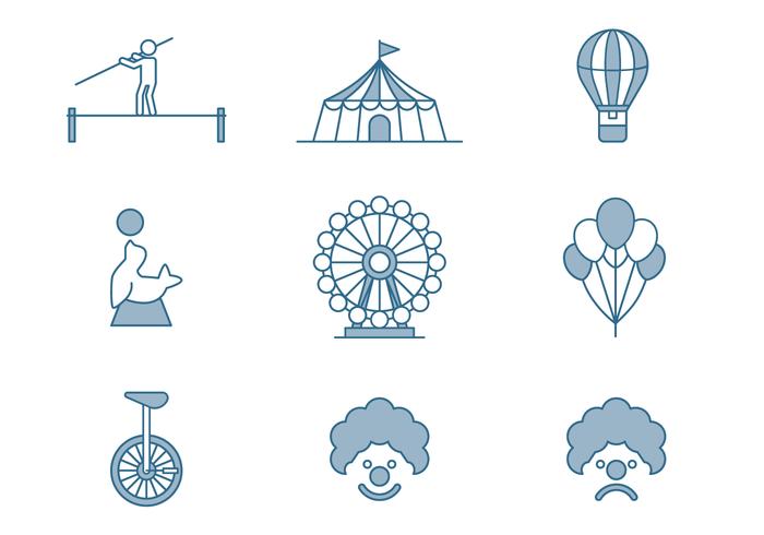 Iconos de circo vector