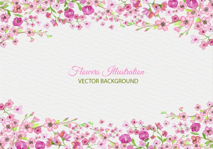 Vector libre pintado rosa flor de fondo