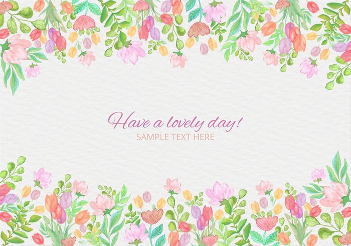 Free Vector Colorful Watercolor Card With Flowers