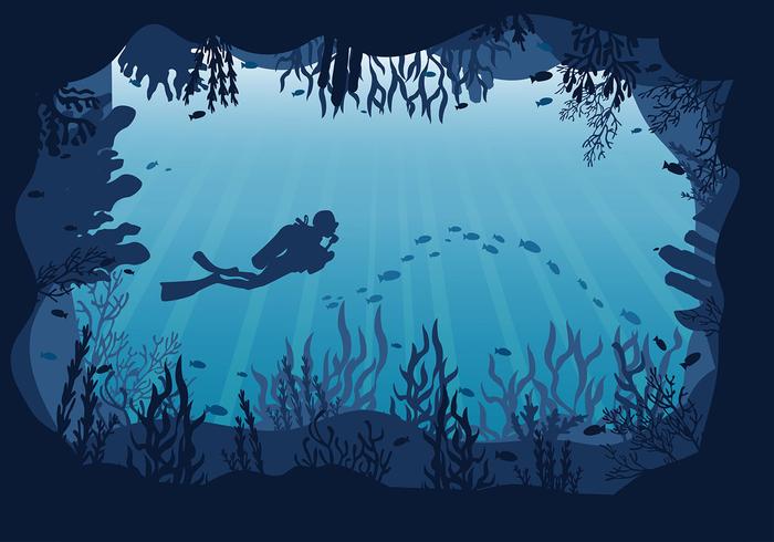 Cavern Underwater Free Vector