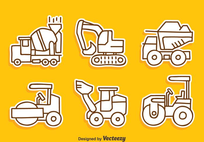 Sketch Contruction Machine Collection Vector