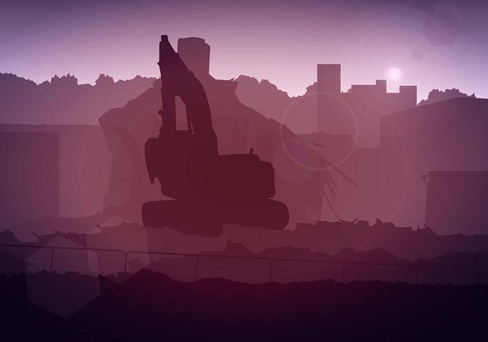 Demolition Building Silhouette Free Vector