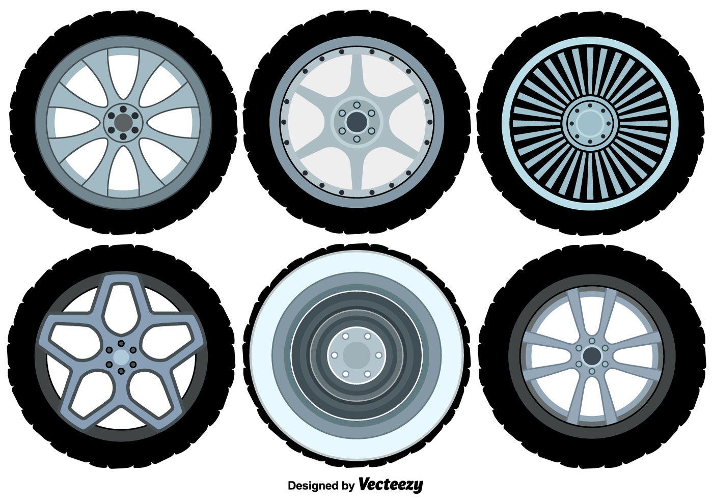 Vector Alloy Wheels Set 152128 Vector Art at Vecteezy