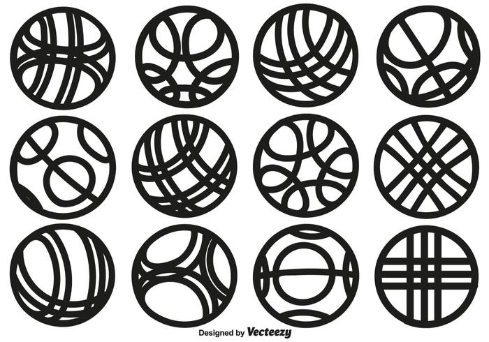 Vector Collection Of Line Style Bocce Ball Icons