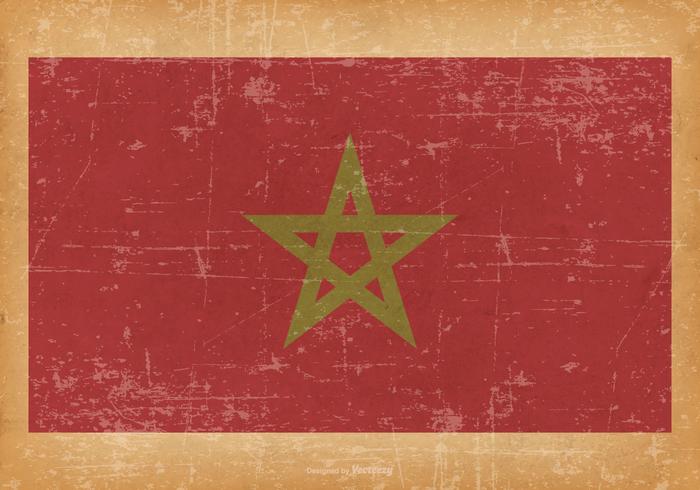 Grunge Bandera de Marruecos vector