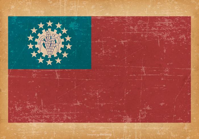 Grunge Bandera de Myanmar Birmania vector