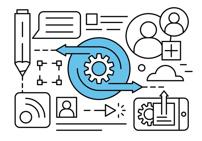 Free Linear Medios de Comunicación Social ilustración vectorial vector