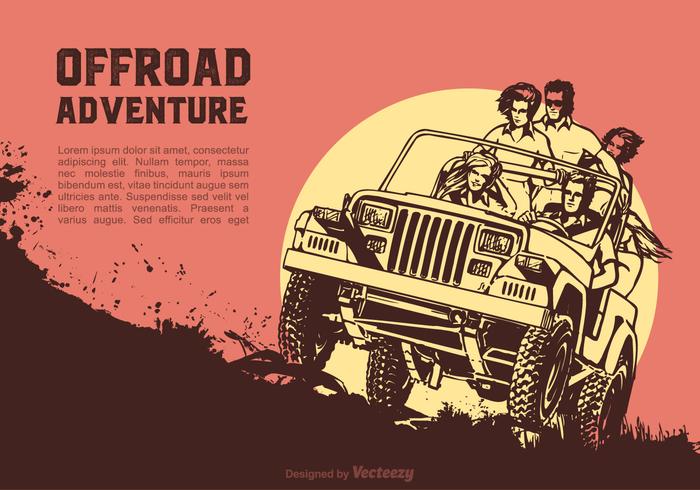 Friends On An Off Road Adventure vector