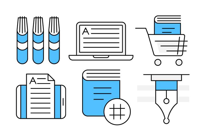Linear Book Icons vector