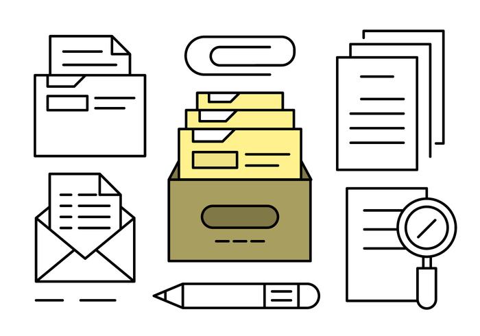 Free Linear Office Documents and Papers vector