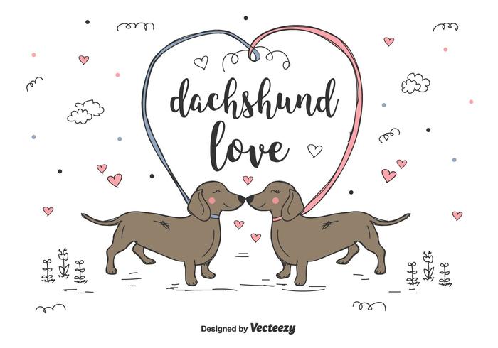 Dachshund Love  Vector