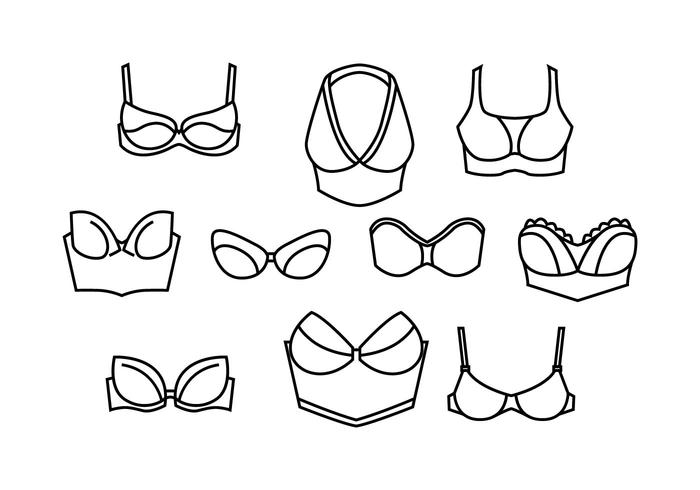 Free Bra Line Icon Vector