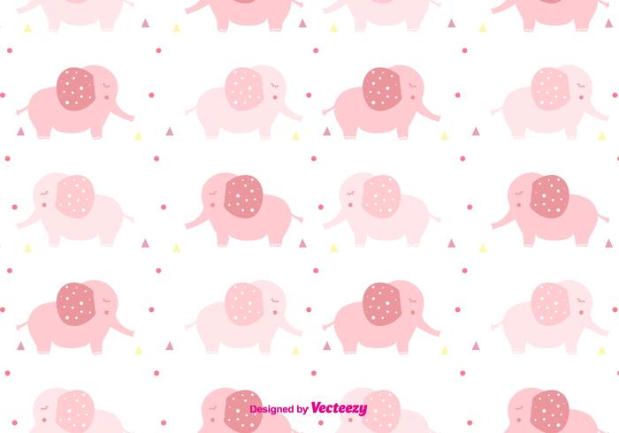 Girly Baby Elephant Pattern vector