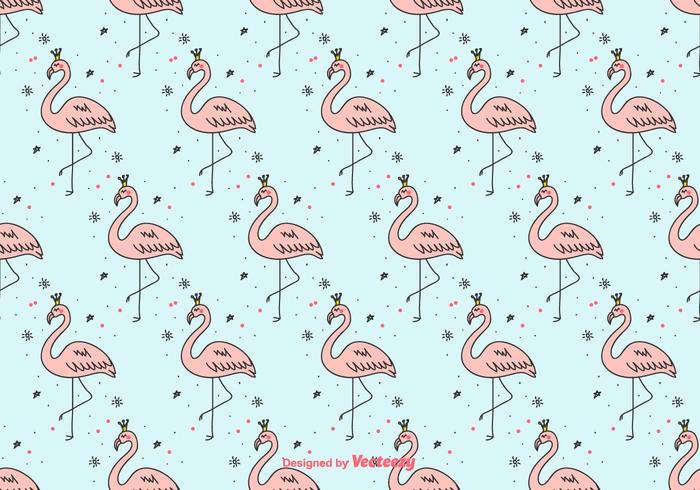 Girly Flamingo Vector Background