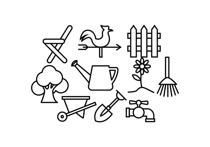 Free Gardening Line Icon Vector 