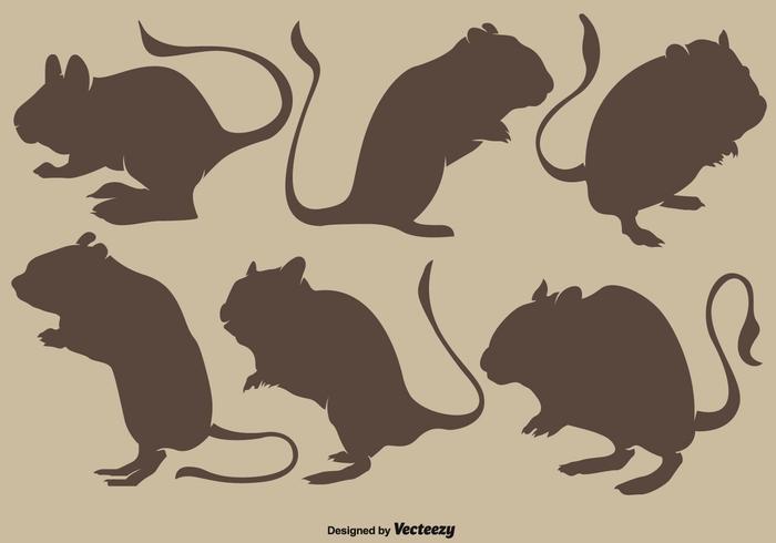 Collection Of Vector Brown Silhouettes Of Gerbil Rodents Collection Of Vector Brown Silhouettes Of Gerbil Rodents